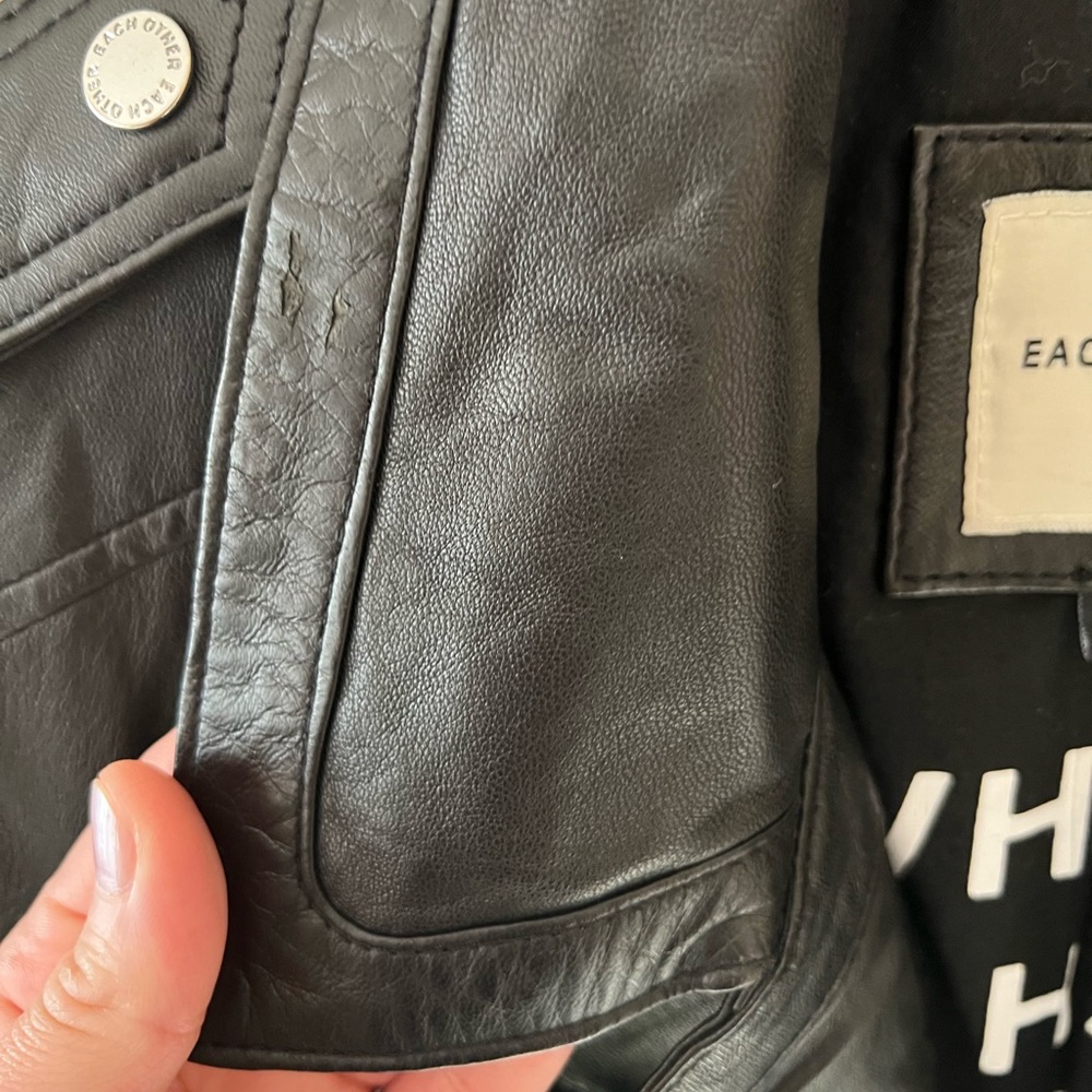 NWOT Each And Other Real Leather Moto Jacket - Picture 8 of 8